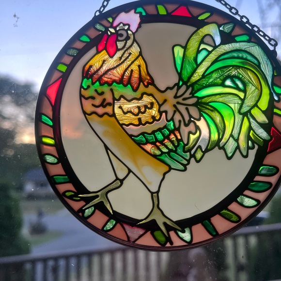 Vibrant Stained Glass Rooster Suncatcher - Picture 1 of 1